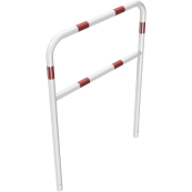 Hoop of steel tube |  48 x 2,5 mm | with cross bar | for casting in concrete | total width 1000 mm | total height 1400 mm | hot-dip galvanized and white coatedwith red reflecting stripes